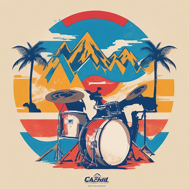 ilustraciones vector bandera tambores música colorido