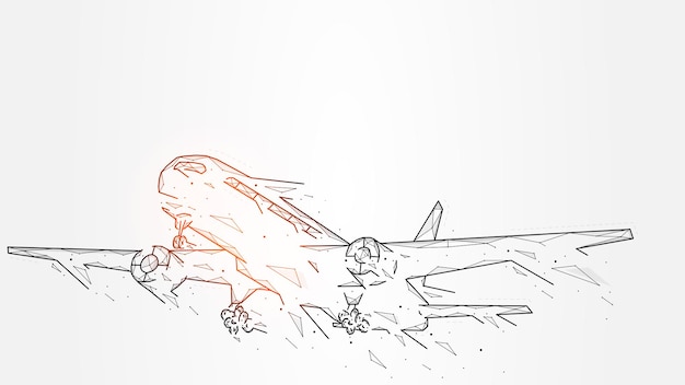 Ilustraciones de vectores abstractos de un avión despegando accidente de avión