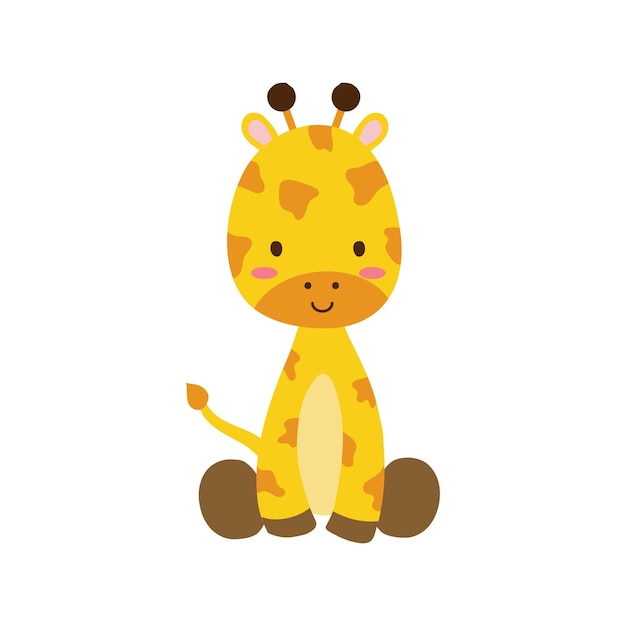 ilustraciones de vectores aislados de jirafa lindas