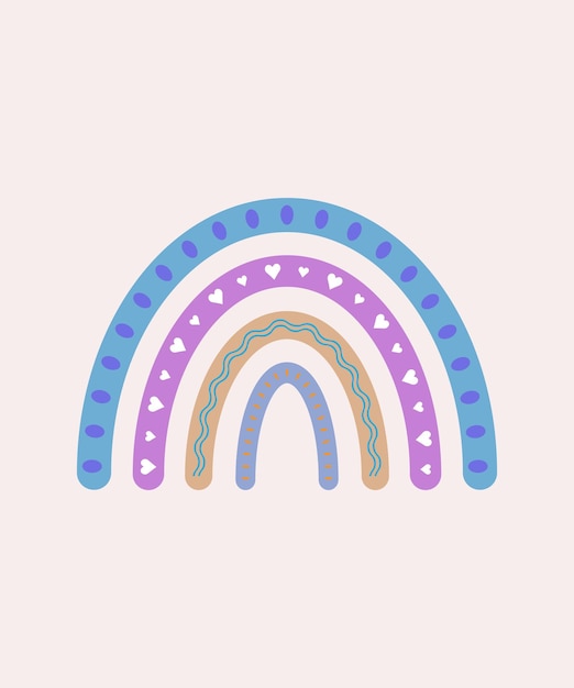 ilustraciones de vectores de arco iris lindo de moda