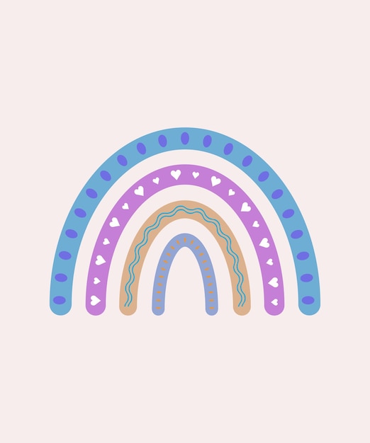 ilustraciones de vectores de arco iris lindo de moda