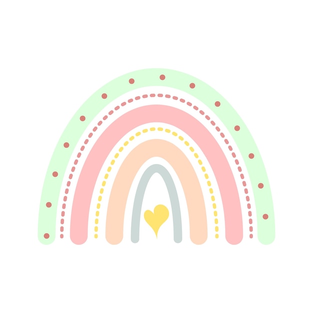 Vector ilustraciones de vectores de arco iris de moda con estilo pastel