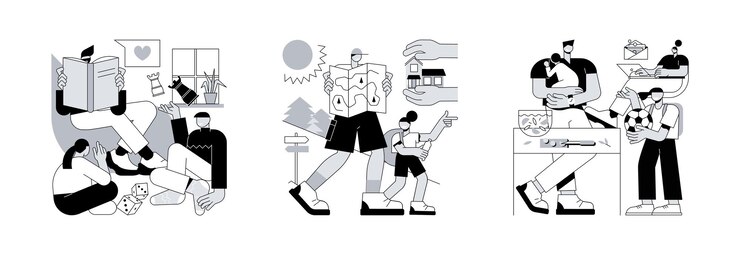 Vector ilustraciones de vectores de concepto abstracto de paternidad