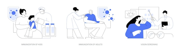 Ilustraciones de vectores de concepto abstracto de protección de la salud