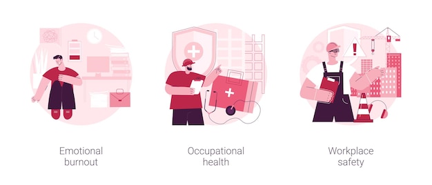 Ilustraciones de vectores de concepto abstracto de salud de los empleados