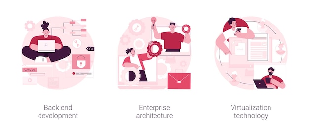 Ilustraciones de vectores de concepto abstracto de software empresarial