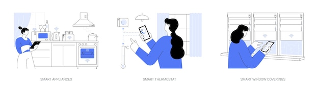 Vector ilustraciones de vectores de concepto abstracto de tecnología doméstica iot