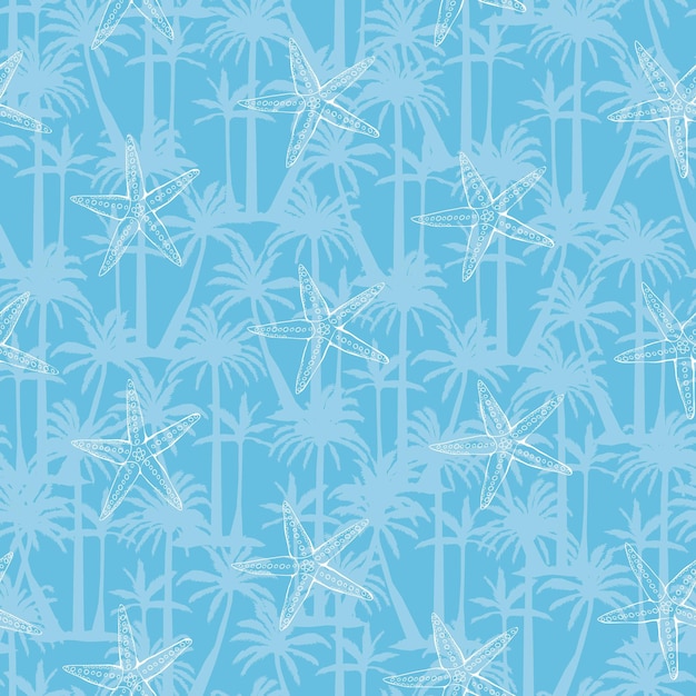 Ilustraciones de vectores dibujados a mano - patrón sin fisuras de conchas marinas. Fondo marino.