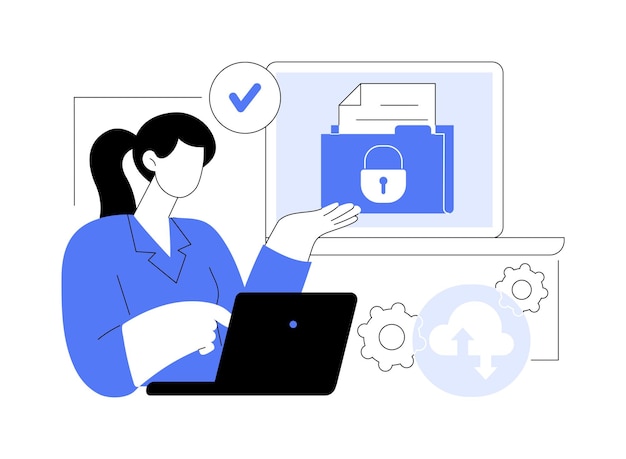 Ilustraciones de vectores de dibujos animados aislados de acceso a datos