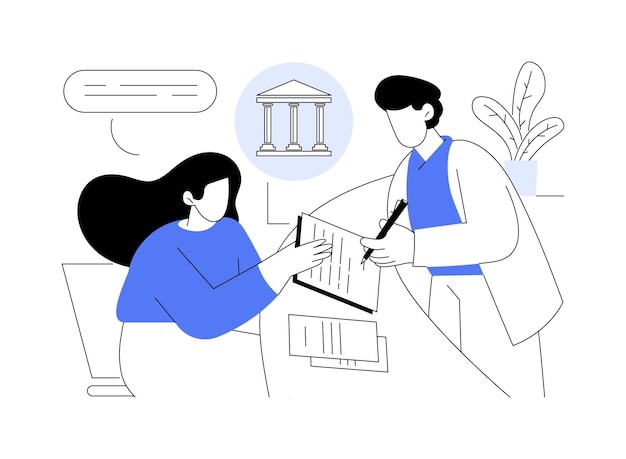 Ilustraciones de vectores de dibujos animados aislados de banca comercial