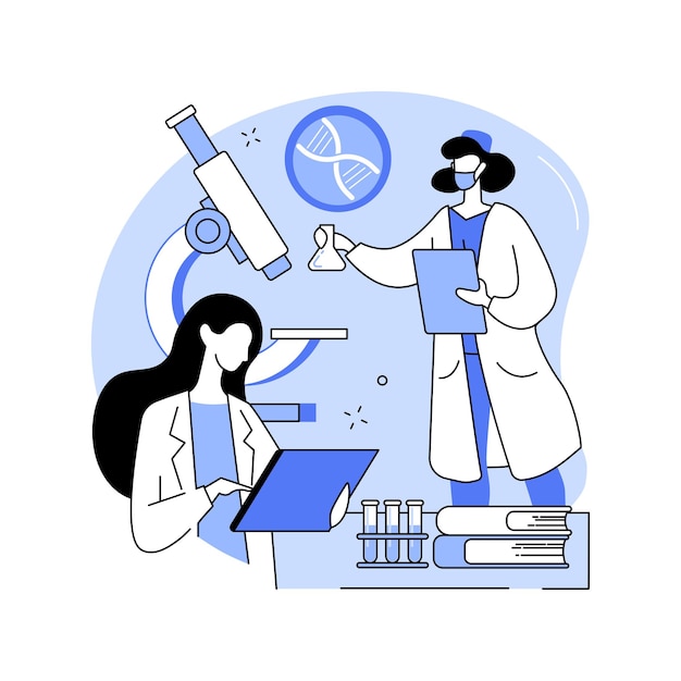 Ilustraciones de vectores de dibujos animados aislados de bioingeniería