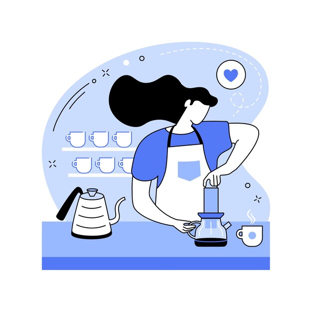 Ilustraciones de vectores de dibujos animados aislados de café aeropress