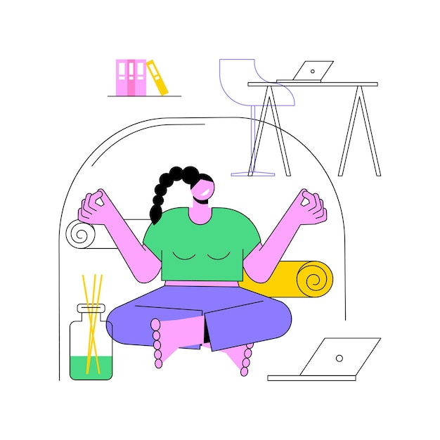 Ilustraciones de vectores de dibujos animados aislados de descanso de yoga