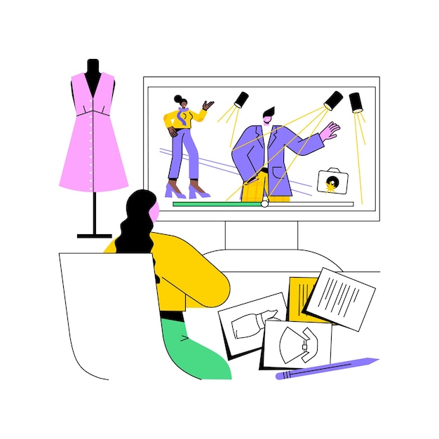 Ilustraciones de vectores de dibujos animados aislados de estilo y moda