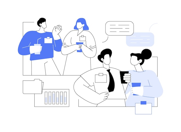 Ilustraciones de vectores de dibujos animados aislados de eventos corporativos