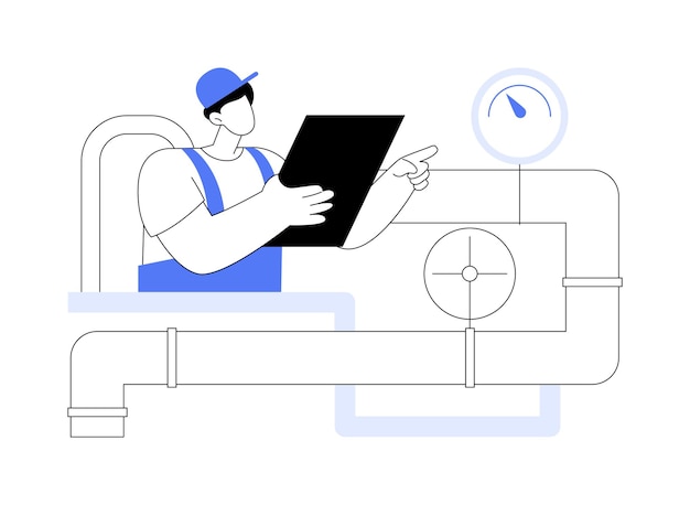 Ilustraciones de vectores de dibujos animados aislados de ingeniería petrolera