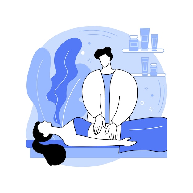 Vector ilustraciones de vectores de dibujos animados aislados de masaje posnatal