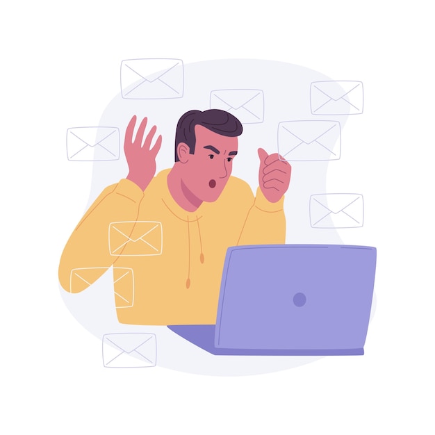 Ilustraciones de vectores de dibujos animados aislados de spam