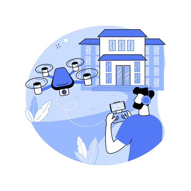 Ilustraciones de vectores de dibujos animados aislados de video inmobiliario