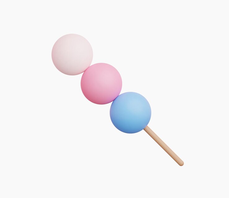Vector ilustraciones de vectores de iconos de dango realistas en 3d