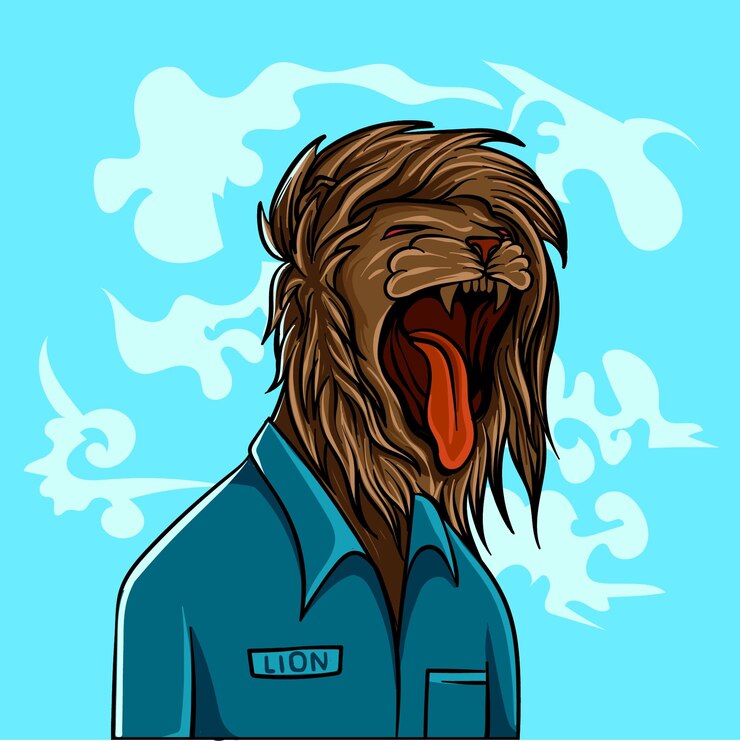Vector ilustraciones de vectores de sonrisa de león de carácter único