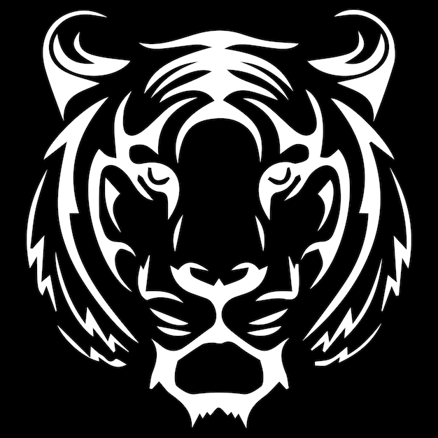 Vector ilustraciones de vectores de tigre. vector de tigre blanco con fondo negro.