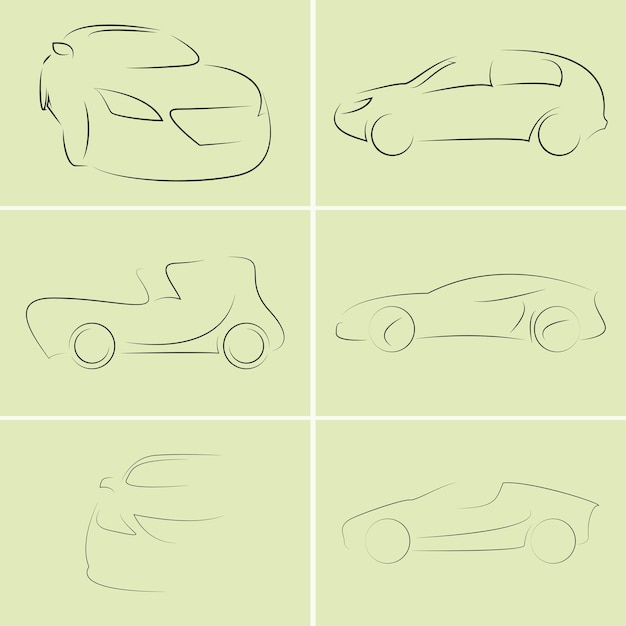 Ilustraciones vectoriales en el coche temático