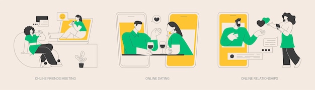 Ilustraciones vectoriales de conceptos abstractos de conexión social