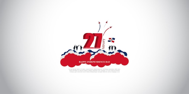 Ilustraciones vectoriales para el Día de la Independencia de República Dominicana 27 de febrero