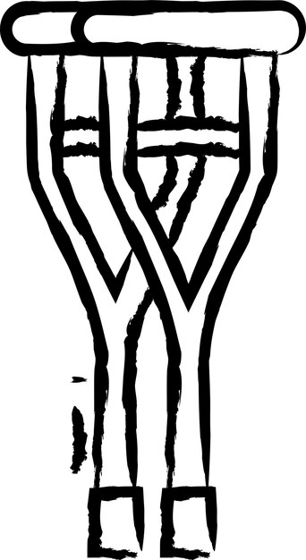Ilustraciones vectoriales dibujadas a mano con muletas