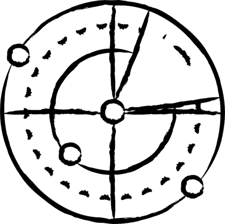Vector ilustraciones vectoriales dibujadas a mano por radar
