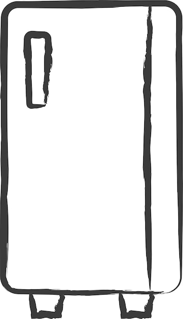 Ilustraciones vectoriales dibujadas a mano del refrigerador