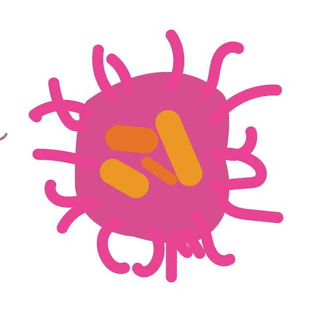 Ilustraciones vectoriales de formas simples de varios iconos y pictogramas de virus