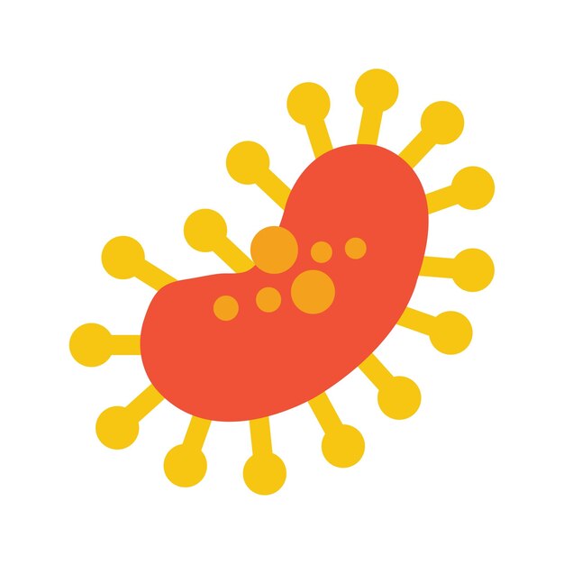 Ilustraciones vectoriales de formas simples de varios iconos y pictogramas de virus