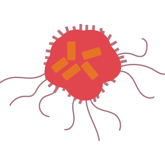 Ilustraciones vectoriales de formas simples de varios iconos y pictogramas de virus