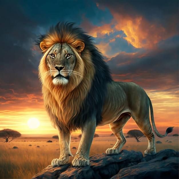Ilustraciones vectoriales de leones