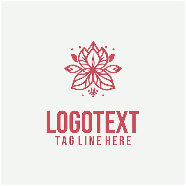 Ilustraciones vectoriales lineales del logotipo floral