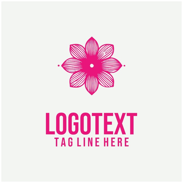 Ilustraciones vectoriales lineales del logotipo floral