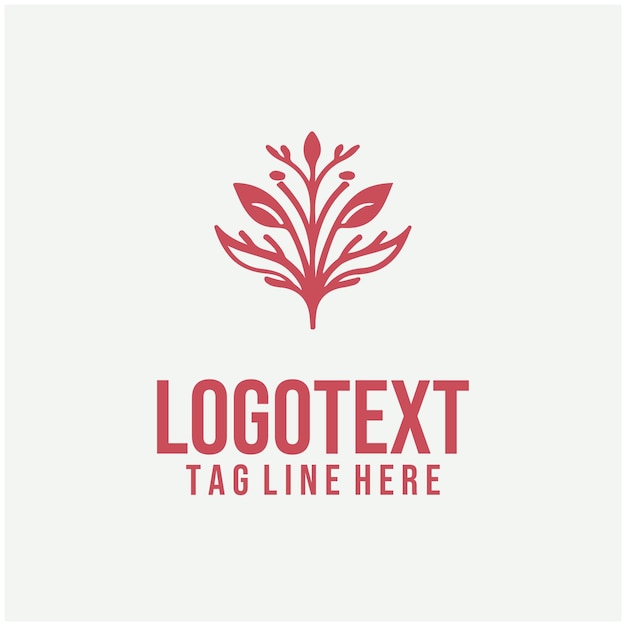 Ilustraciones vectoriales lineales del logotipo floral