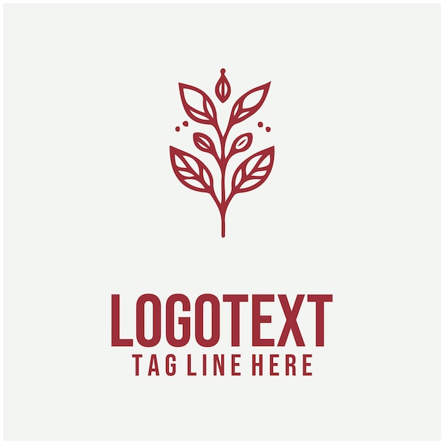 Ilustraciones vectoriales lineales del logotipo floral