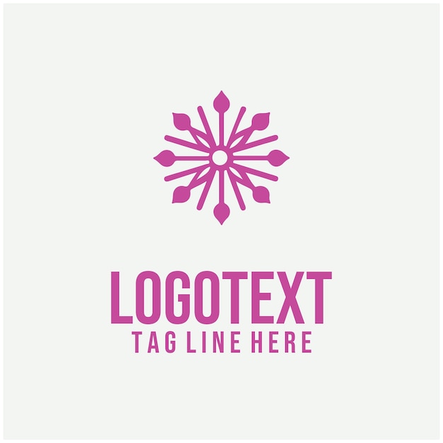 Ilustraciones vectoriales lineales del logotipo floral