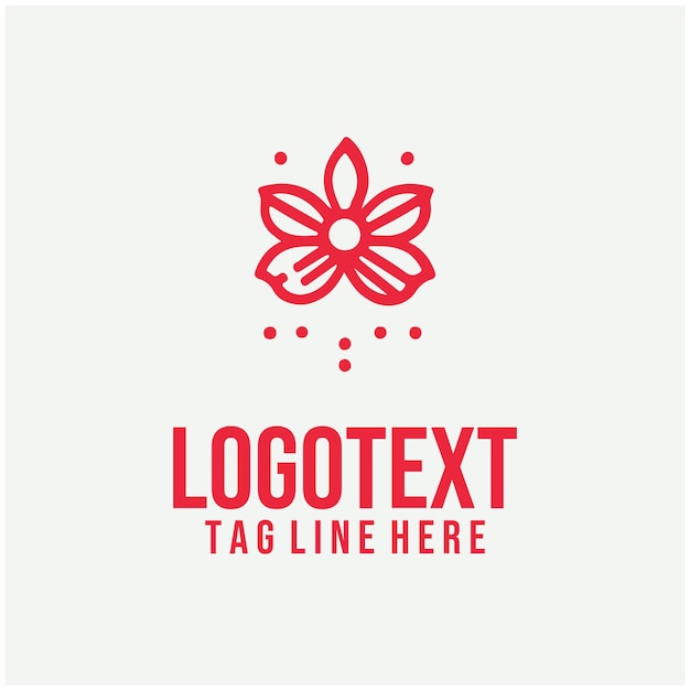 Ilustraciones vectoriales lineales del logotipo floral