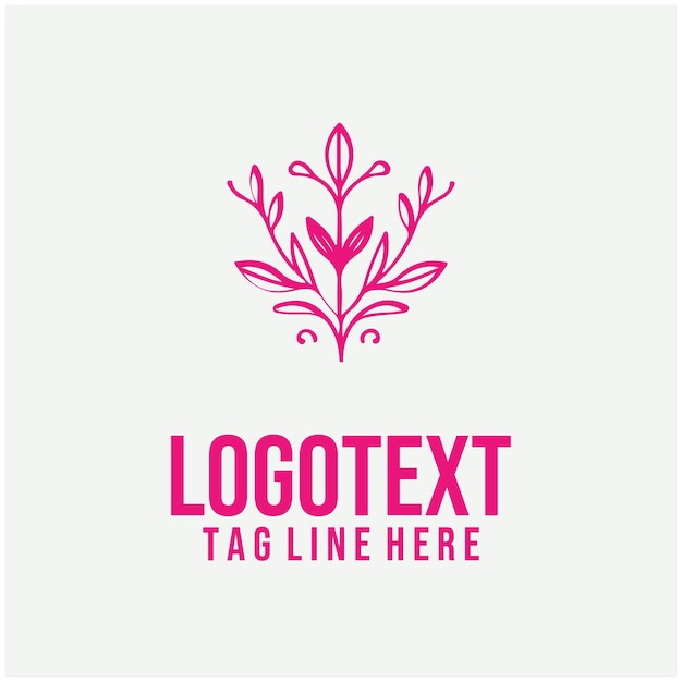 Ilustraciones vectoriales lineales del logotipo floral
