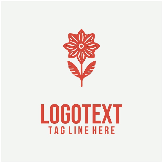 Ilustraciones vectoriales lineales del logotipo floral