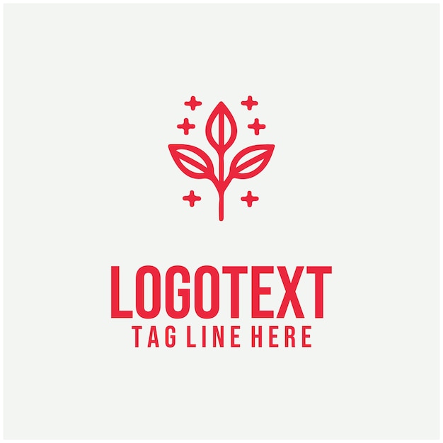 Ilustraciones vectoriales lineales del logotipo floral
