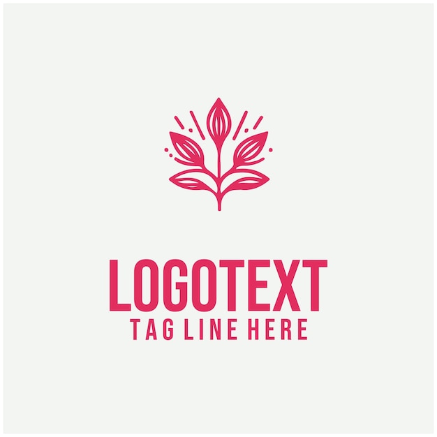 Ilustraciones vectoriales lineales del logotipo floral