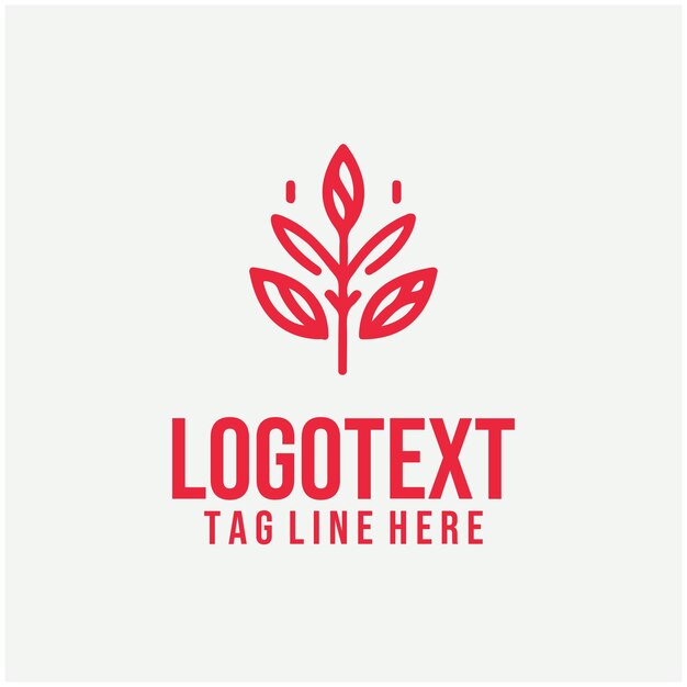Ilustraciones vectoriales lineales del logotipo floral
