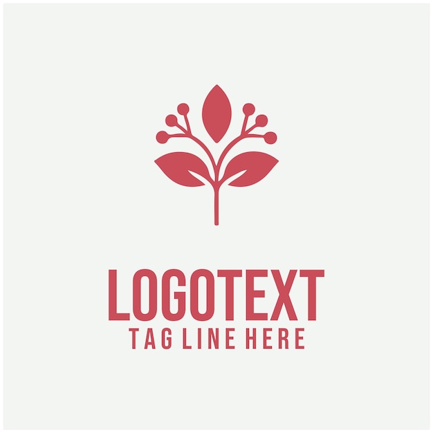Ilustraciones vectoriales lineales del logotipo floral