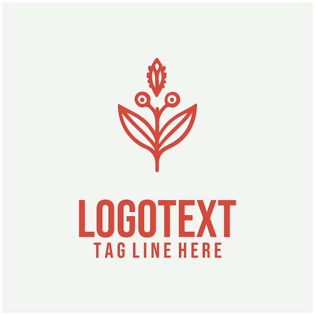 Ilustraciones vectoriales lineales del logotipo floral