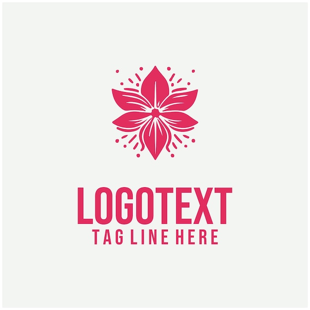 Ilustraciones vectoriales lineales del logotipo floral